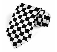 Muntayson Black and White Checker Men's Tie Men's Necktie Tie for Men Wedding Holiday Party
