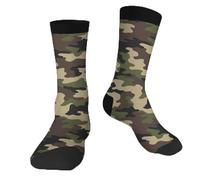 Muntayson Camouflage Texture Athletic Cushioned Crew Socks Cushioned Crew Socks with Arch Compression Secure Fit Women Men
