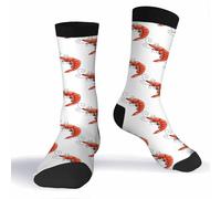 Muntayson Cartoon Shrimp Unisex Cushioned Crew Athletic Socks Men & Women Moisture Wicking Breathable Performance