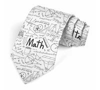 Muntayson Doodle Math Theory Tie for Men Novelty Fun Full Print Men's Necktie Skinny Fashion Narrow