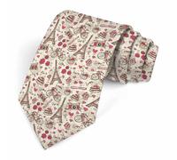 Muntayson Eiffel Tower Men's Tie Men's Necktie Tie for Men Wedding Holiday Party