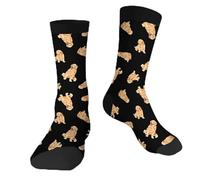 Muntayson Golden Retriever Athletic Cushioned Crew Socks Cushioned Crew Socks with Arch Compression Secure Fit Women Men