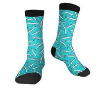 Muntayson Oil Sardines Unisex Cushioned Crew Athletic Socks Men & Women Moisture Wicking Breathable Performance