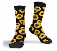 Muntayson Sunflower Athletic Cushioned Crew Socks Cushioned Crew Socks with Arch Compression Secure Fit Women Men
