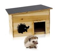 Muntel Hedgehog House, Construction Kit, Hedgehog Tree, Rat Flap, Labyrinth Entrance, Hedgehog Protection House, Winter Quarter, Weather-Resistant, Wood, 40 x 32 x 24 cm