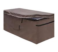 MunteLock Garden Deck Box Cover, Outdoor Storage Box Protective Covers with Zipper Lid and Air Vent, Waterproof, 420D Oxford Brown (123*55*62cm)