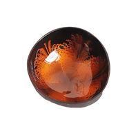 munufe Hand Painted Natural Coconut Key Bowl - Inkjet Printed Decorative Storage Dish for Hallway Entryway, Keys, Jewellery, Nuts, Candy (Orange)