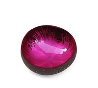 munufe Hand Painted Natural Coconut Key Bowl - Inkjet Printed Decorative Storage Dish for Hallway Entryway, Keys, Jewellery, Nuts, Candy (Pink)
