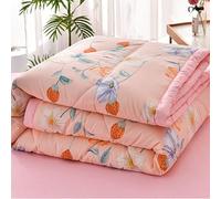 munufe Solid Color Coverless Duvet Quilt - All Seasons Cosy Lightweight Comforter, Machine Washable (Strawberry, 200x230cm)