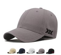 MUNULA Oversize Baseball Cap XXL Big Head Hats for Men Large Embroidery Hats Dad Hat Adjustable 23.6"-26.8", Gray