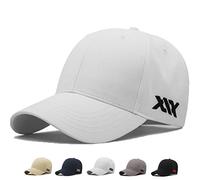MUNULA Oversize Baseball Cap XXL Big Head Hats for Men Large Embroidery Hats Dad Hat Adjustable 23.6"-26.8", White