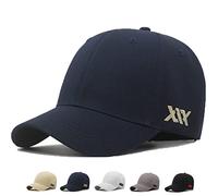 MUNULA Oversize Baseball Cap XXL Big Head Hats for Men Large Embroidery Hats Dad Hat Adjustable 23.6"-26.8", Navy Blue