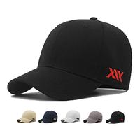 MUNULA Oversize Baseball Cap XXL Big Head Hats for Men Large Embroidery Hats Dad Hat Adjustable 23.6"-26.8", Black