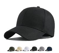 MUNULA Oversize Baseball Cap XXL Big Head Hats for Men Large Head Hats Dad Hat Adjustable 23.6"-26.8", Black