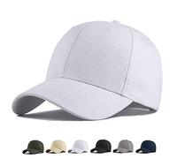 MUNULA Oversize Baseball Cap XXL Big Head Hats for Men Large Head Hats Dad Hat Adjustable 23.6"-26.8", White