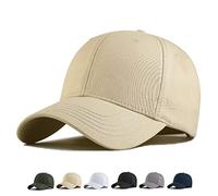 MUNULA Oversize Baseball Cap XXL Big Head Hats for Men Large Head Hats Dad Hat Adjustable 23.6"-26.8", Khaki, XXL-3XL