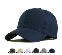 MUNULA Oversize Baseball Cap XXL Big Head Hats for Men Large Head Hats Dad Hat Adjustable 23.6"-26.8", Navy Blue, XXL-3XL