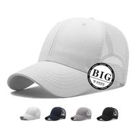 MUNULA Oversize Large Mesh Trucker Hat Big Head Hats for Men XXL Baseball Cap Breathable Dad Hat Adjustable 23.6"-25.6", White, XXL-3XL