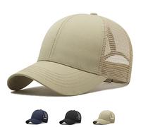 MUNULA Oversize Quick Dry Mesh Trucker Hat big head hats for men XXL Baseball Cap Breathable Dad Hat Adjustable 23.6"-26.8", Khaki, XXL-3XL