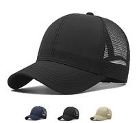 MUNULA Oversize Quick Dry Mesh Trucker Hat Big Head Hats for Men XXL Baseball Cap Breathable Dad Hat Adjustable 23.6"-26.8", Black, XXL-3XL