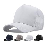 MUNULA Oversize XXL Mesh Trucker Hat Big Head Hats for Men High Crown Baseball Cap Breathable Dad Hat Adjustable 23.6"-25.6", White