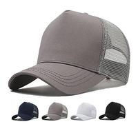 MUNULA Oversize XXL Mesh Trucker Hat Big Head Hats for Men High Crown Baseball Cap Breathable Dad Hat Adjustable 23.6"-25.6", Gray