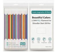 MUNUOSIKEJI 160-Pack 3D Pen Filament Refills, 2.5mm PCL Low Temp, 32 Colours - Exclusively Compatible with 3Doodler Start/Start+ for Smooth 3D Printing