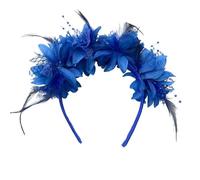 Munweiyu Feather Headband Women's with Artificial Flowers 1920s Fascinator Headdress Feather 20s Headband Wedding Tea Party Accessories Retro Fascinator for Carnival Cocktail