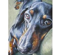 Munxag Paint By Numbers Kits Mini Dachshund Black Dog Paint By Numbers For Adults And Kids Diy Oil Painting Gift Kits