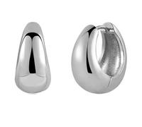 MUNZE 3 Pairs Women's Silver S925 Hoop Earrings Hypoallergenic Plated Huggie Earrings for Multiple Jewellery