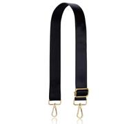 MUNZE Adjustable Colourful Shoulder Strap for Women's Handbags, Black, 80-130 cm Bag Strap with Gold Carabiner, Durable for Crossbody Bag, Guitar, Modern Bags Accessories, 3.8 cm, 1301