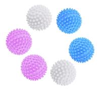 MUNZE Plastic Dryer Balls, Pack of 6 Laundry Balls for Soft Clothes, in Washing Machine & Dryer, White/Blue/Pink, 4 cm