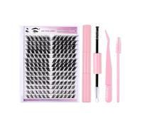 MUOBOFU False Eyelashes,Lash Extension Kit DIY,168pcs Lash Clusters Eyelash Extension Kit,12-18mm D Curl Individual Lashes Kit with Lash Bond and Seal Lash Tweezers for Self Use.