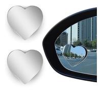 Muorruo 2 Pack Heart-Shaped Blind Spot Mirrors for Cars, Wing Mirror Blind Spot, Adjustable Angle, Removable Convex Wide-Angle Rearview Mirror, Universally Compatible