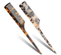 Muorruo 2-Pack Tail Combs for Women, Fine-Tooth Hair Comb for Parting and Teasing, Hair Styling Tools for Braiding, Eco-Friendly Comb Made from Recycled Cellulose Acetate