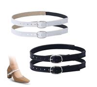 Muorruo 2 Pairs Shoe Straps, Removable Ankle Straps, Elastic High Heel Straps, Adjustable PU Leather Shoe Belt Band for Women and Girls to Keep Loose Heels Secure