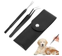 Muorruo 2 Piece Premium Tick Removal Tool, Stainless Steel Tick and Flea Removal Device for Pets, Dogs, Cats and Humans, Safe Tick Puller and Precision Tweezers