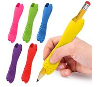 Muorruo 6-Pack Silicone Pencil Grips for Children and Adults, ergonomic anti-slip texture for writing and drawing, double-head design suitable for right and left-hand users