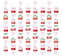 Muorruo 8 Piece Cherry Party Decorations, Cherry and Bow Hanging Banner, Cherry On Top Decorations for Birthday, Bridal, Hen Party, Wedding Party Accessories