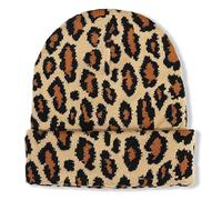 Muorruo Camo Beanie Hat for Men and Women, Giraffe Cow Print, Leopard Cheetah Print, Gifts, Knitted Hat, Fun Animal-Themed Items, Presents for Lovers, Leopard