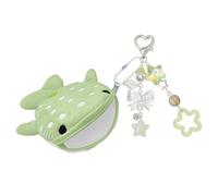 Muorruo Cute Keychain, Whale Shark, Coin Purse, Adorable Plush Zip Bag, Mini Wristlet, Handmade Kawaii Purse for Women and Girls (green)