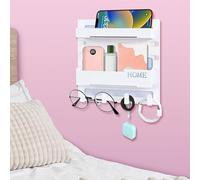 Muorruo Floating Shelves for Bedside Accessories Organiser, Self-Adhesive Wall Mount, Room Decor, Items for Storage and Organisation in the Bedroom, Bedside Wall Organiser