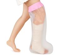 Muorruo Waterproof Cast Covers for Shower, soft and comfortable full leg protection for adults, keeps wounds/dressings dry during bathing, suitable for leg/knee/foot/ankle fractures (Pink)
