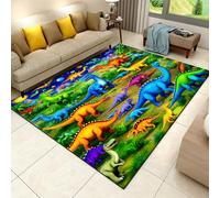 MUOUCTE Colourful Dinosaur Living Room Rug 3D Jungle Carpet 80x150cm