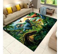 MUOUCTE Dinosaur Jungle Area Rug 3D Prehistoric Carpets 180x260cm