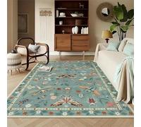 MUOUCTE Floral Area Rug, 80x150cm Bohemian Natural Modern Floral Large Rug, Simple and Beautiful Butterfly Insect Pattern Animal Rugs, Washable and Easy to Clean Living Room Bedroom Sofa Rugs