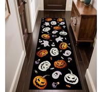 MUOUCTE Halloween Runner Rugs, 60x240cm, Terror Pumpkin Fun Ghost Candy Print Pattern Long Gothic Carpet, Entrance Low-Profile Room Decor Flat Mat for Living Room Bedroom