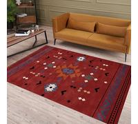 MUOUCTE Rustic Tribal Area Rug, 160x230cm, Retro Southwest Aztec Moroccan Native Rugs, Washable Durable Breathable Home Decor Floor Mat for Living Room Bedroom Laundry
