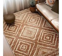 MUOUCTE Vintage Aztec Area Rugs, 60x90cm, Classic Tribal Ethnic Checkered Print Rug, Retro Western Rustic Native Floor Mat, Low Pile Shaggy Non Shedding Farmhouse Decor Carpet for Kitchen Bedside