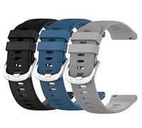Muovrto 18mm Quick-Release Watch Strap Compatible with Garmin Venu 4 41mm/Venu 3S 41mm/Venu 2S/Vivoactive 4S, Ultra Comfortable &Durable Replacement Band (Black/Sea Blue/light Grey)